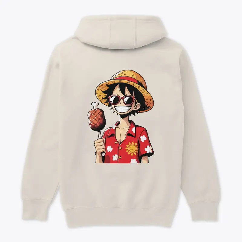 Luffy with Meat Hoodie